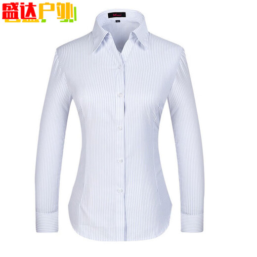 He Jiagong CCB work clothes women's formal wear collar white background blue vertical striped short-sleeved shirt square collar slim bank work clothes 3882 men's collar light blue twill short-sleeved 39 (170/88A)