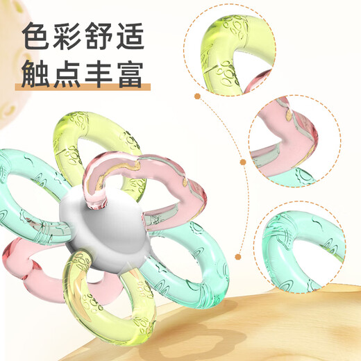 Qiletong Manhattan hand-grabbing ball teether, anti-eating teether for babies 3-6 months old, food-grade soothing molar teether, Galaxy + anti-chain + storage box