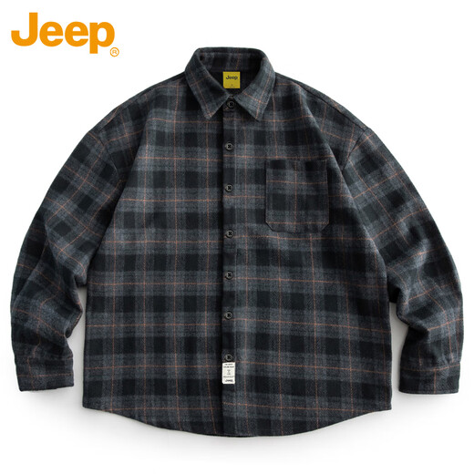
Jeep (JEEP) long-sleeved shirt men's spring and autumn retro plaid work shirt men's casual jacket men's clothing Navy blue XL