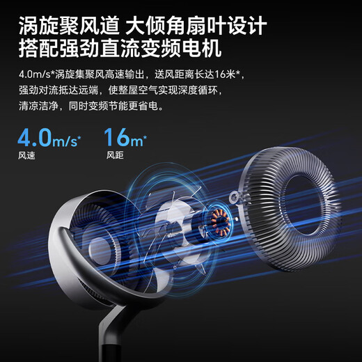 Sharp Air Circulation Fan Electric Fan Floor Fan Automatic Shaking Shaking DC Frequency Converter Light Sound No Noise Taiwan Standalone Intelligent Voice Remote Control Timing Ventilation Fan Convection Turbine Fan PJ-CD634A-H Voice + Ion Group Purification + Ambient Light