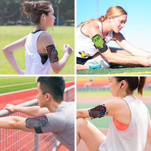 Zailu running mobile phone arm bag outdoor sports arm strap fitness equipment mobile phone bag light and breathable sweat-absorbent touch screen running mobile phone strap - black XL arm circumference 3460cm