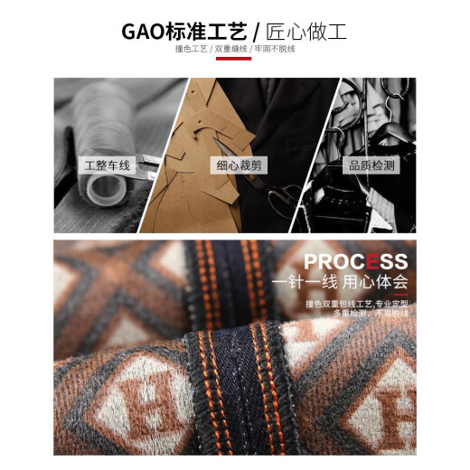 增致牛仔裤男2024秋冬新款官方百搭修身宽松微弹高端加绒休闲直筒 9227赞蓝色抓绒长裤 1.7米以上 28 90-104斤腰围2尺1