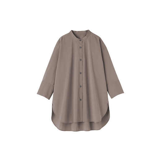 MUJI Women's Easy-drying Plain Three-quarter Sleeve Long Top Women's Shirt Shirt Japanese Jacket Women's Fall 25 Dark Brown M (160/84A)