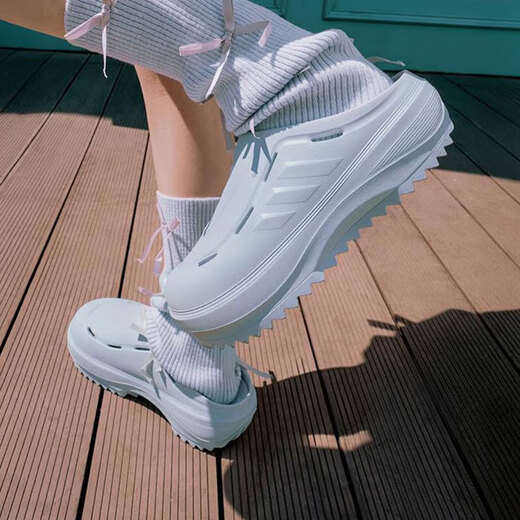 阿迪达斯 （adidas）包头拖鞋男鞋女鞋2025夏季新款波波凉鞋厚底凉拖鞋轻便休闲运动鞋 JR9273浅蓝 36.5