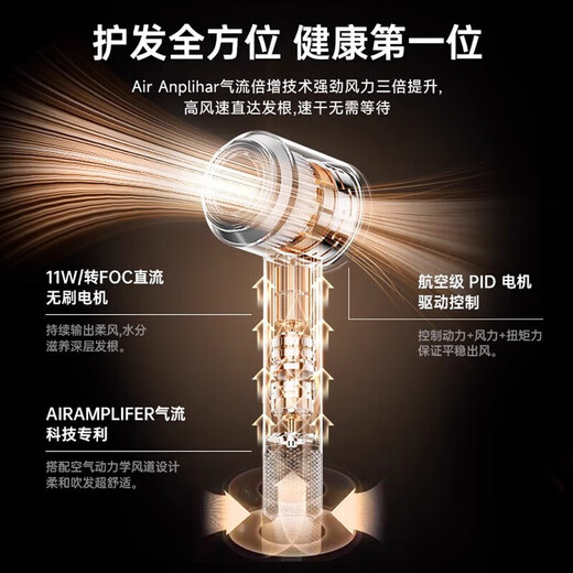 Mori series hair dryer for home use, quiet and gentle negative ions, high-power, non-damaging hair care hair dryer, rose red, billion-level negative ions, nozzle gift box