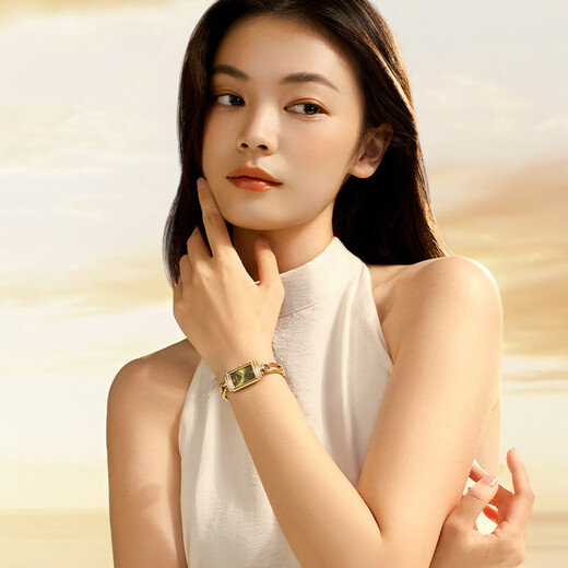 Davena star's same style Di Weina small pin watch, feminine, light luxury, small green watch, small square watch, women's watch