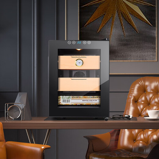 Vinocave cigar cabinet small thermostatic cabinet precise temperature control moisturizing ammonia removal energy-saving air-cooled home office countertop cigar curing cabinet Vmini 200 pieces