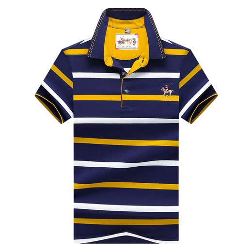 Leyenda Paul Summer Business Business Casual Manga Short Manga Lapel Pure Stripe Camiseta Polo Camiseta suelta Top Sky Blue (2115 Modelos) 4xl Adecuado para 195-210Jin [Jin iguala 0.5 kg]