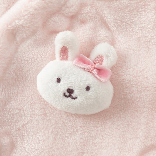 DAVE&BELLA winter new coral velvet baby jumpsuit newborn clothes children's rompers baby pajamas and robes pink ready in stock 80cm (recommended height 73-80cm)