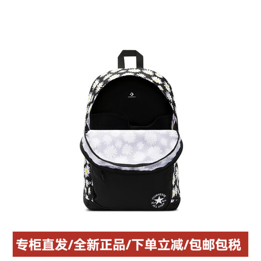 匡威（Converse）GO2Backpack雏菊聚酯纤维书包背包双肩包常规男女同款情侣款黑色 黑色