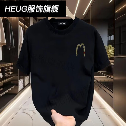 HEUG枫善服饰新款美式复古创意印花宽松男女圆领重磅f短袖休闲上 白色AB1699前后-M网点 ##&_ S 建议90110##*-