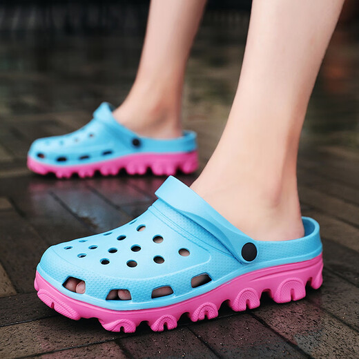 Xuanyuan large size hole shoes 47-49 men's special sandals summer breathable non-slip dual-purpose slippers plus fat plus larger sandals S9859 white 39