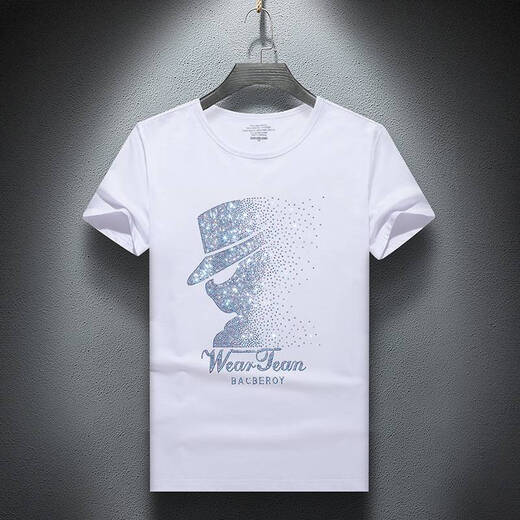Jeep Spirit Jeep 2025 Summer New Men Fashion Fashion Brand Hot Diamond Cround Round Shece Forted Forted Young Cresessome и Wersatile Trend 1048 Black S (подходит для 90-110JIN [JIN равно 0,5 кг])