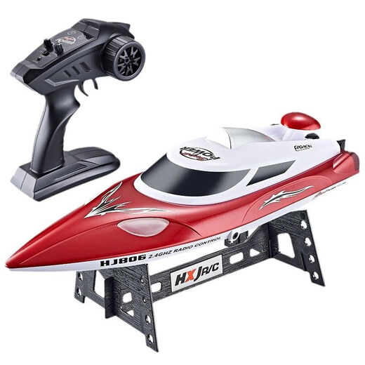 Hongxunjie HJ806B remote control speedboat upgraded lithium battery lighting capsize reset water practice red upgraded version (Chinese packaging)