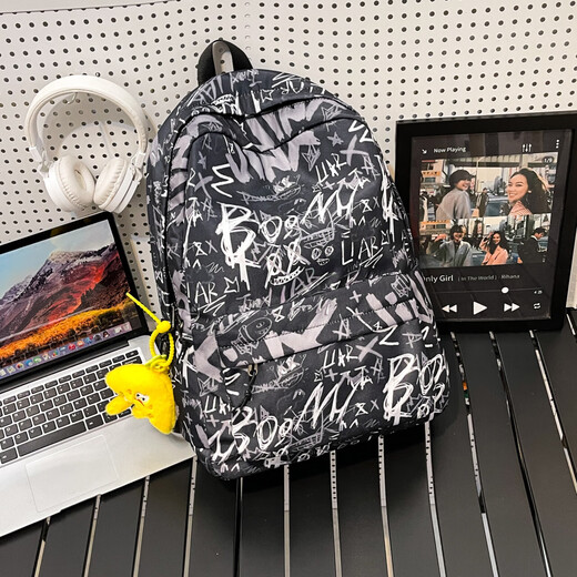 Frauen-Rucksack neuer Mode-College-Stil Junior High School-Schüler Grundschüler wasserdichte Kleidung-resistenten Reise-Rucksack schwarz (kein Anhänger) TJ929
