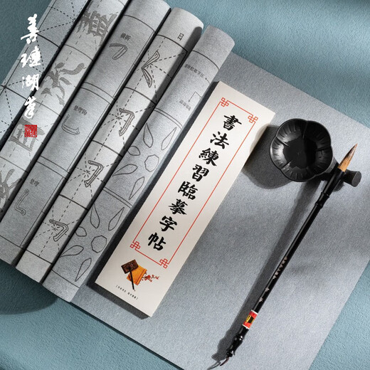 Shanlianhu brush brush 10,000 times water writing cloth pen control training copybook copy calligraphy set beginners entry water writing practice cloth children and adults practice brush calligraphy regular script practice
