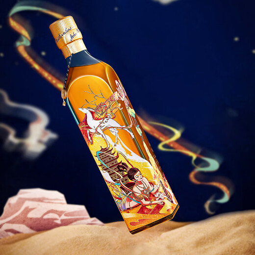 尊尼获加（JOHNNIE WALKER）蓝方蓝牌 敦煌飞天系列一鹿向前 独家定制礼盒 威士忌 洋酒 500ml