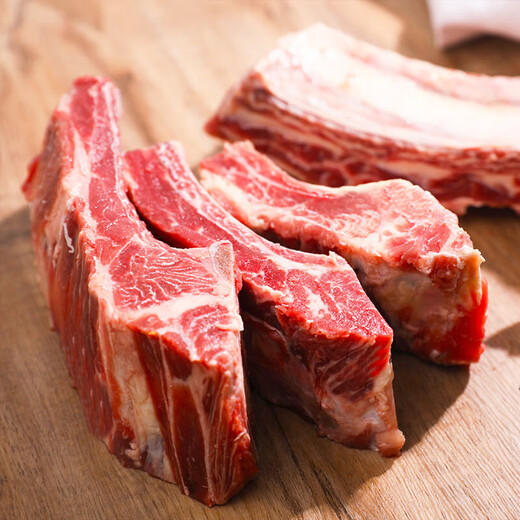 安格斯谷饲原切牛肋排带骨牛肉牛排骨新鲜牛肉夏季火锅生鲜食材 原切牛肋排2斤 MS1