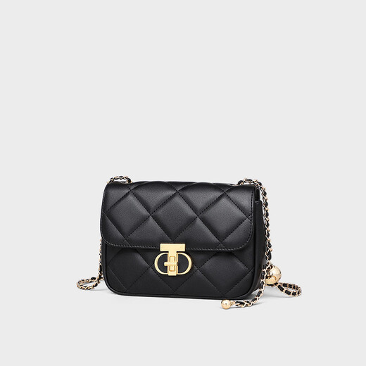 Anysmic Bag Damenbeutel leichte Luxus große Marke High-End-Marke Frauenbag 2025 Neue One-Shoulder Crossbody Bag Kette kleine quadratische Tasche Schwarz