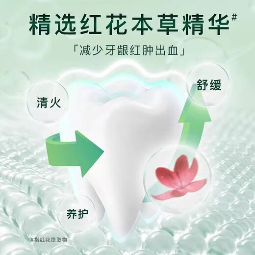 
Shuke 180g safflower clear fire without fluorine protection gum whitening protection gum and teeth strengthening green Shuke safflower clear fire toothpaste 180g*1 pack