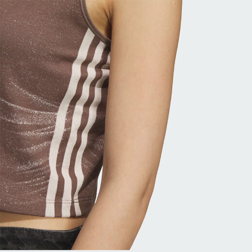 阿迪达斯（adidas）三叶草女装2025夏季新款FAKE DENIM TANK背心KE3892 岩层深土地棕|KE3892 L