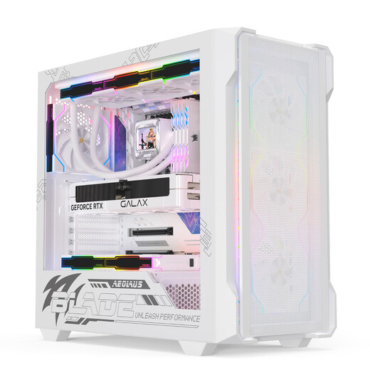 影驰风刃游戏办公台式电脑机箱白色（ATX/TYPE-C/快拆/兼容背插主板/显卡竖装/一体式跳线/零件盒）