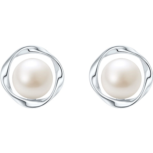 Saturday Fortune S925 Silver Pearl Earrings Birthday Gift Women X0913494 7.5-8mm Pair
