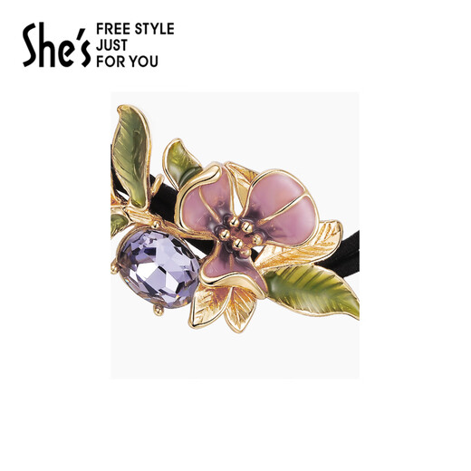 She s Qianzi Van Gogh iris handmade oil-dropped headband gradient flower double-strand rubber band headband birthday gift for girlfriend