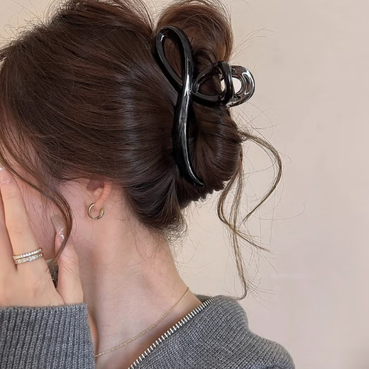 Hesiyu jelly color high-end large hairpin women's hair volume back head hair accessories summer simple temperament shark clip streamer brown 13cm