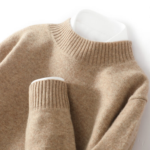
Mongolian cashmere Ordos City produces autumn and winter thickened half-high-neck cashmere sweater men's base shirt warm solid color sweater underwear flower blue L 130-----150Jin [Jin equals 0.5 kg]