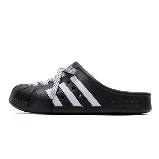 ADIDAS Adidas men's shoes 2025 summer new comfortable and versatile women's shoes outdoor beach sandals casual and light slippers JH9848 black/white fake one compensation ten 42
