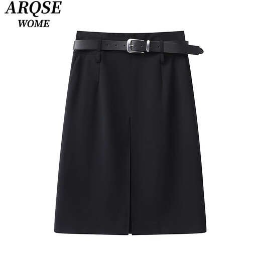 Viainos Qinenice Shiman Store Flagship Store 2025 Spring New Product A-Line Slim Slit Skirt para mujeres 3527 Black S