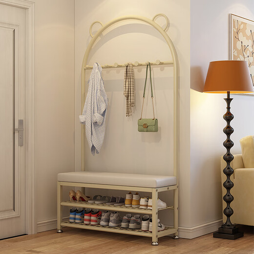 Jungle coat rack floor-to-ceiling foyer bedroom door shoe changing stool shoe rack clothes rack integrated clothes drying rack 100 gold gray PU