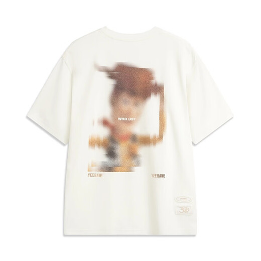 Li Ning Comfortable Short Sleeve Men's T-Shirt 2025 Summer Sports and Casual Top T-Shirt Loose Breathable AHSV679 Milk White AHSV679-1 S