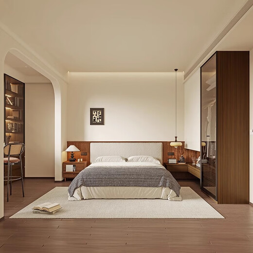 Sofia's whole house customized bedroom wardrobe with glass door partition storage cabinet. Whole house customized bedroom space with closed door wardrobe. Customization fee (consult customer service to receive discount)