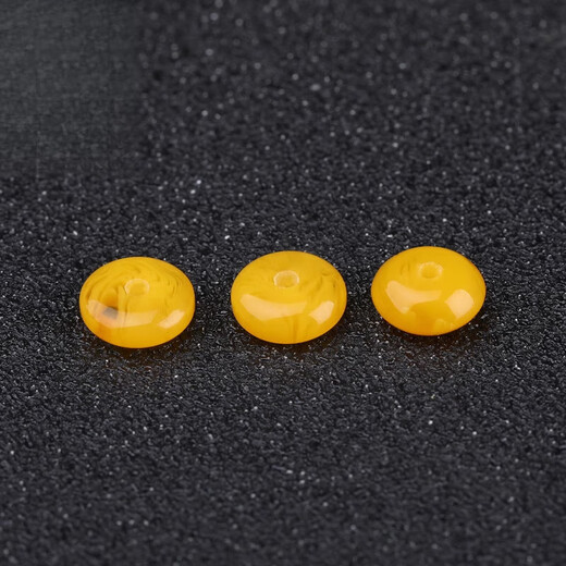 DL 1998 Fat Donglai quality beeswax separator, separator for beads and ornaments, bracelet separator, accessories spacer, Rudraksha accessories with abacus, chicken oil yellow, diameter 6mm, thickness 2.2 (2 pieces)