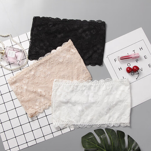 Burgund Damen Brustpackung ein Zeilen-Brust-Anti-Exposition sexy Spitze Basis trägerloser Brustpolster 1 Stück [Weiß]-Zero fünf Wischtücher eine Größe [geeignet für 80-130jin [Jin ist 0,5 kg]]