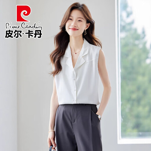 
Pierre cardin puff sleeve contrasting professional shirt for women 2025 summer new solid color simple short-sleeved shirt for women casual top 9900 apricot shirt M