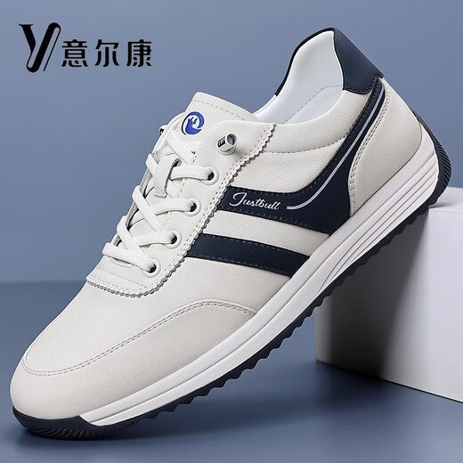 Yierkang 2025 primavera nuevos zapatos para hombres estilo coreano de cuero genuino suela sin deslizamiento de zapatillas casuales de zapatillas forrest gump shoes hombres yek.sj7371 negro 40