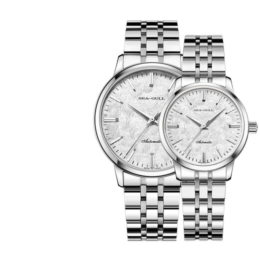 海鸥（SEAGULL）海鸥手表男士自动机械雪松经典商务防水腕表男士礼物6182 雪松雪白对表-6182