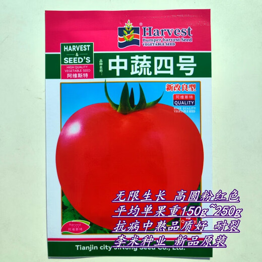 Zhongshu No. 4 unlimited growth tall round fruit tomato seeds tomato seeds disease-resistant medium-ripe vegetables GBS-Meidas 2000 capsules