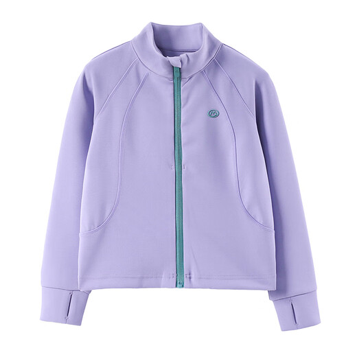 Half-time girls' autumn sports jacket with sun protection and cool style 25 new children's spring and autumn tops bamboo green gray 150