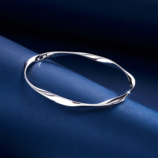 Meluxe PT950 platinum bracelet jewelry Möbius platinum bracelet birthday gift for girlfriend and wife, hollow, about 8.77g-53mm