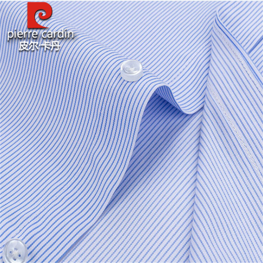 Pier Cardin Auténtico Xinjiang Camisa de hierro Pure Cotton Free Iron Free de manga larga para hombres 2025 Spring de mediana edad y edad avanzada Anti-Wrinking Formal Wear Camiseta de pulgada a rayas 8W6626 40 130 ~ 140