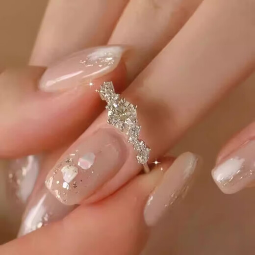 I Do platinum PT950 diamond ring 1 carat Xingmeng cultivated diamond proposal engagement wedding ring gift for girlfriend and wife Xingmeng 2 carat diamond size 12