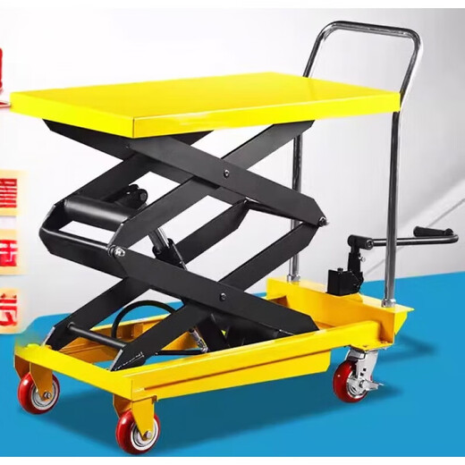 Er jiagong bewegliche manuelle hydraulische Plattformauto-Flachbettschere mit handgeschwemmtem kleiner Liftplattform Mobile Lift 12250 Kilometer [Jin entspricht 0,5 Kilogramm] 0,72 Meter