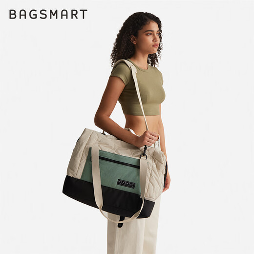 BAGSMART差旅背包大容量旅行包手提袋短途行李包多功能运动斜挎 黑色 中
