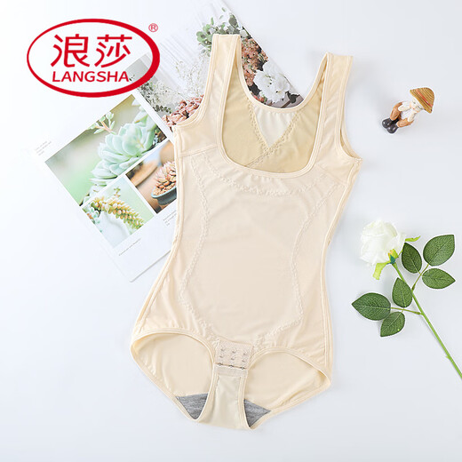 Langsha (Langsha) Façonnerie de corps en une seule pièce sans trace et Forme du corps mince de quatre saisons des femmes et les sous-vêtements de la ventre brûlant et liant le gilet serré noir m 75-89jin [Jin est égal à 0,5 kg]