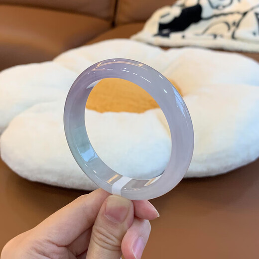 Violet floating purple jade bracelet for women Myanmar ice waxy jade bracelet ice transparent and delicate purple jade bracelet jade bracelet ring mouth 54MM-55MM