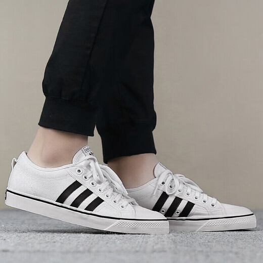 
Adidas new men's shoes sneakers summer low top cushioning anti-slip casual canvas shoes breathable lightweight aw3889/small white shoes 42